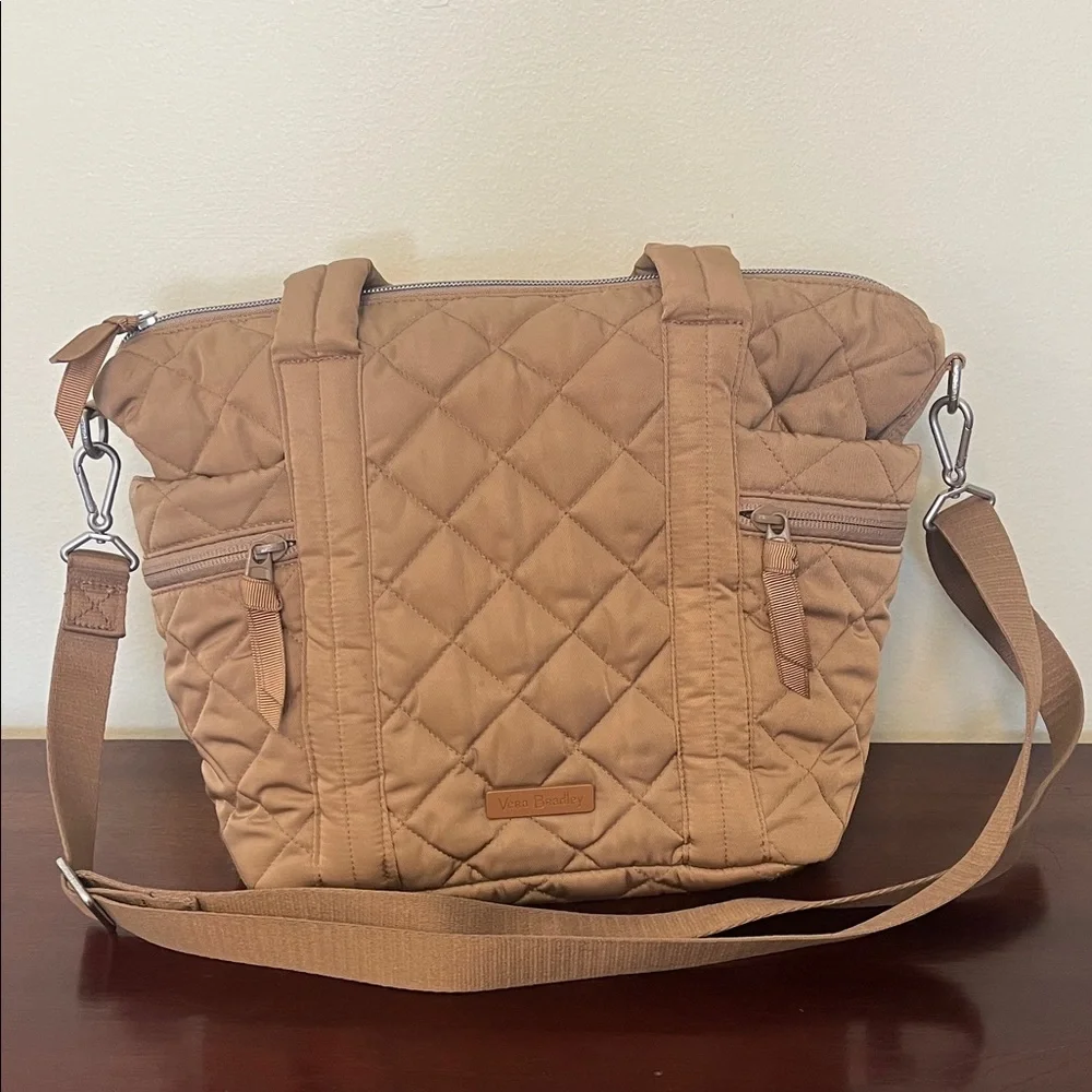 Vera Bradley Performance Twill Small Multi Strap Tote Bag Meadowlark Tan Puffer - Picture 2 of 11